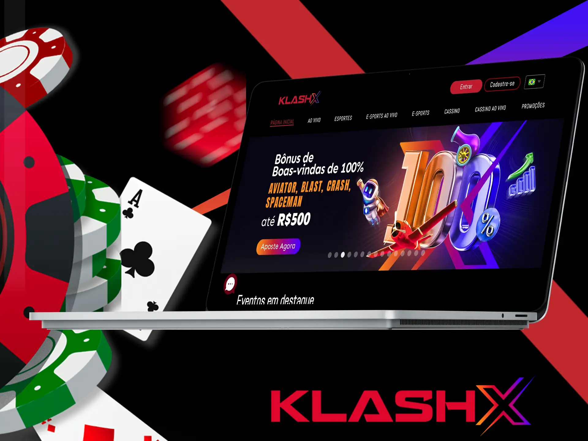 Obtenha uma aposta 100% gratuita na plataforma KlashX.