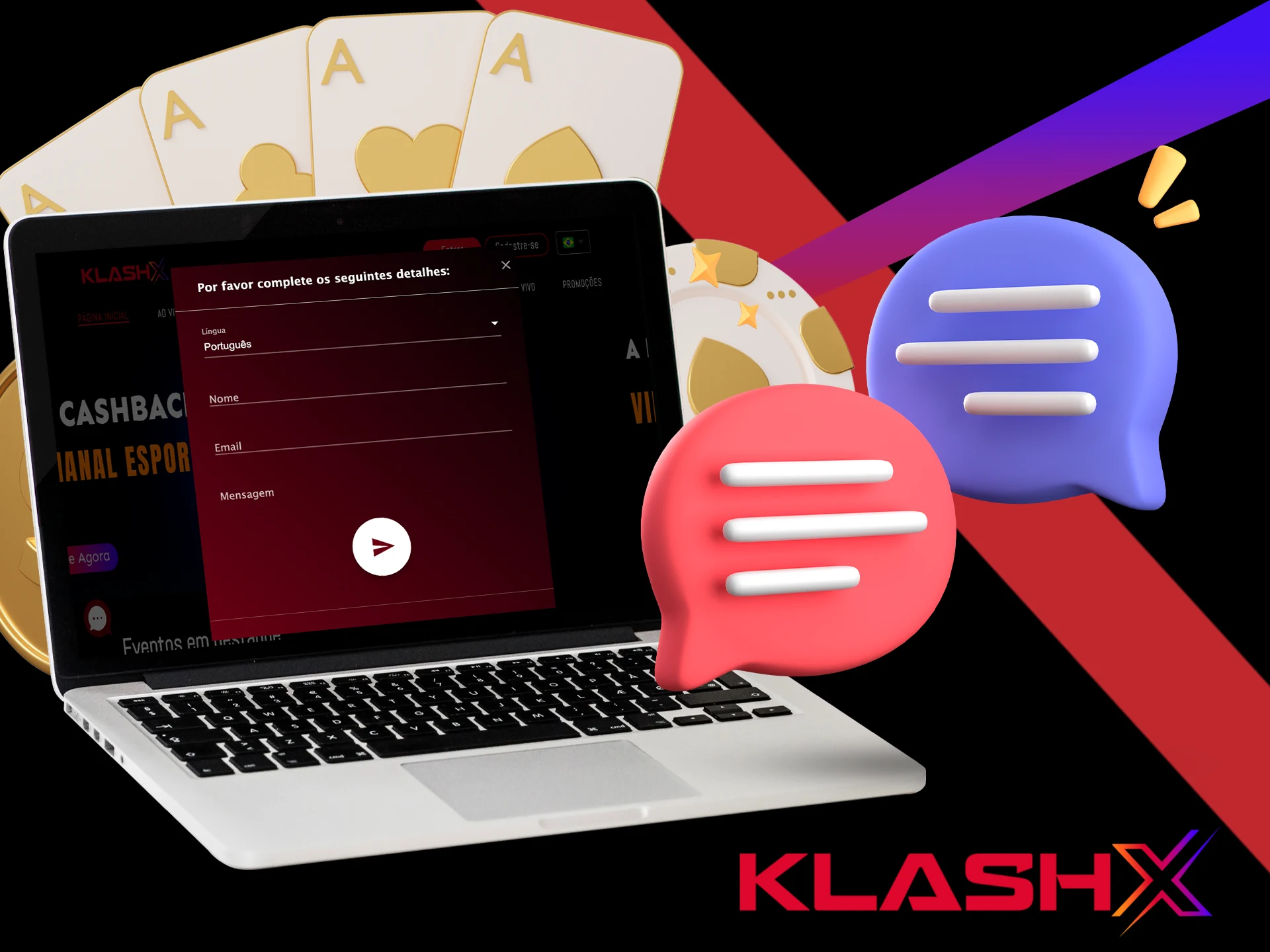 Desfrutará de uma experiência de conversação incrível na plataforma KlashX.