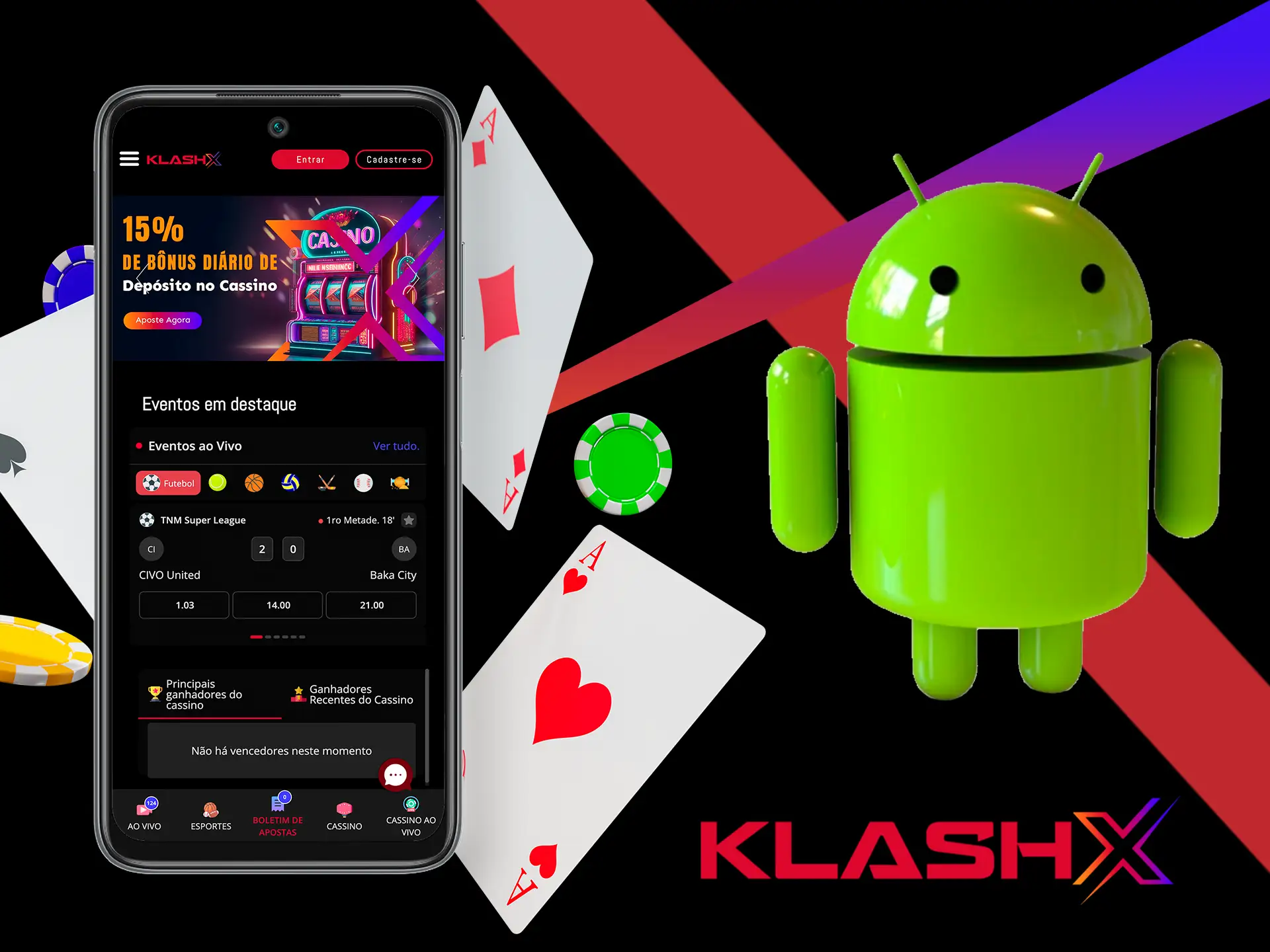 Saiba como começar a ganhar dinheiro com apostas no aplicativo KlashX para Android.