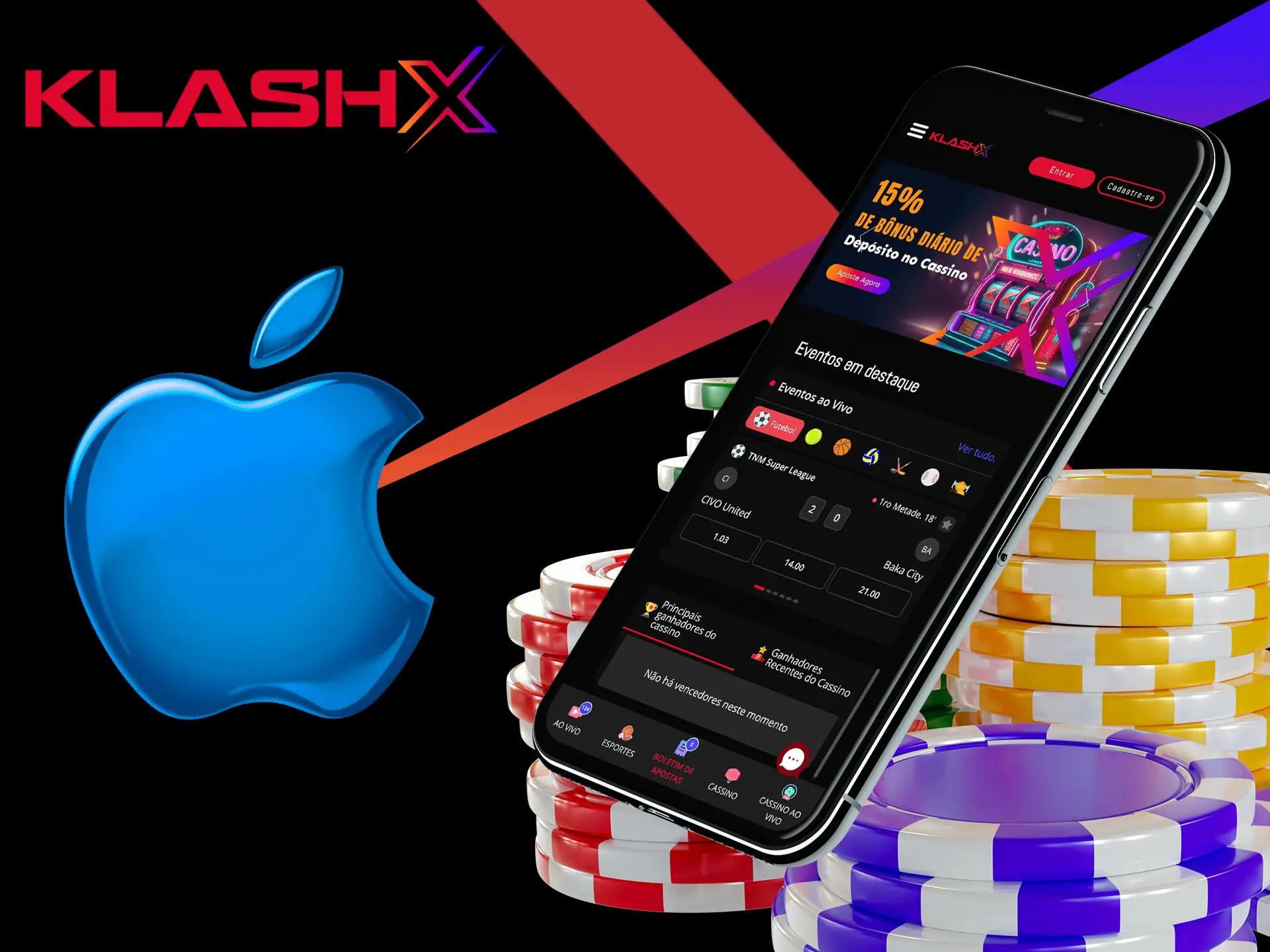 Tenha a oportunidade única de apostar diretamente de seu dispositivo iOS na plataforma KlashX.