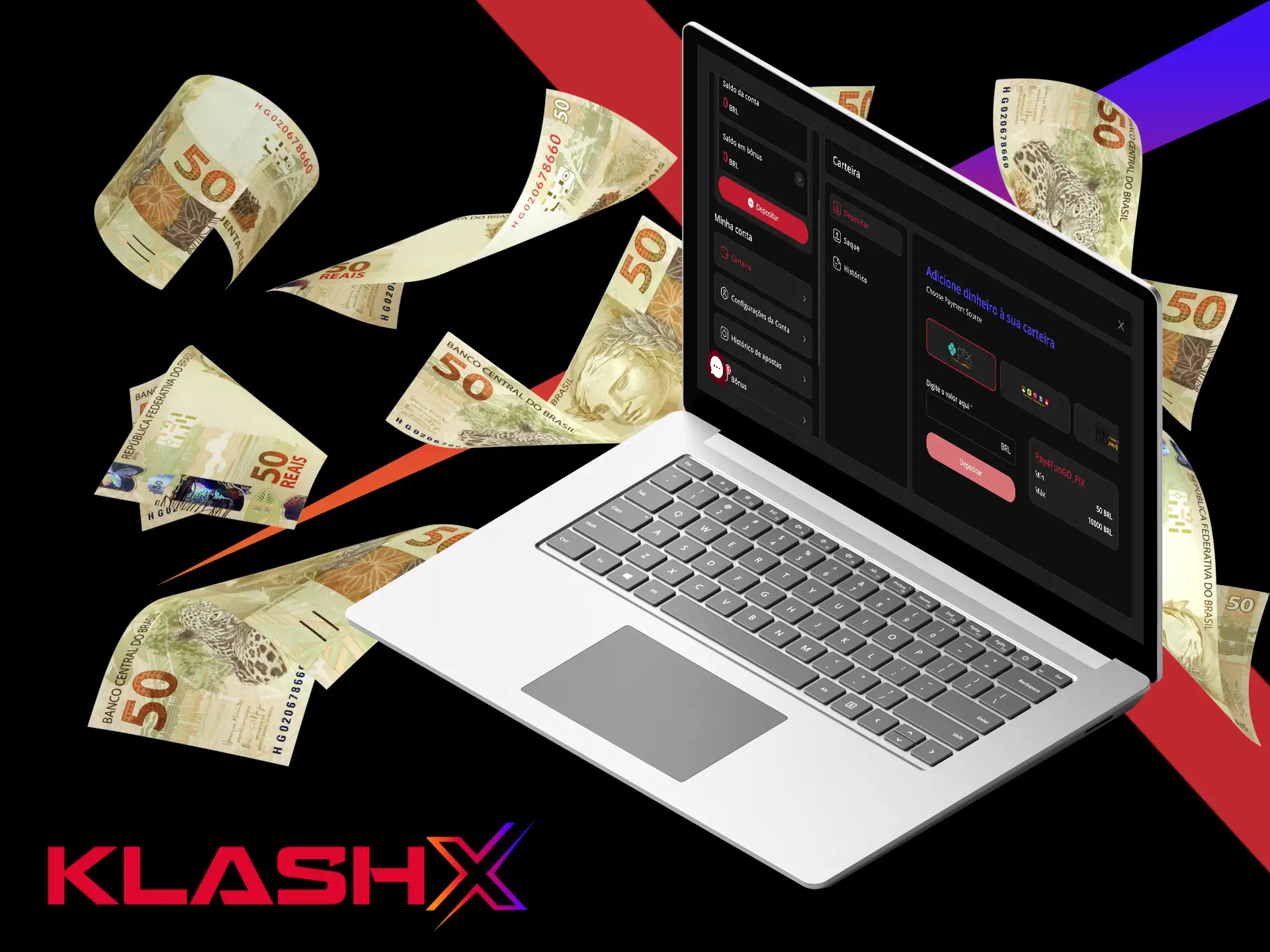 Você pode receber facilmente o dinheiro que ganhar em seu cartão no KlashX.