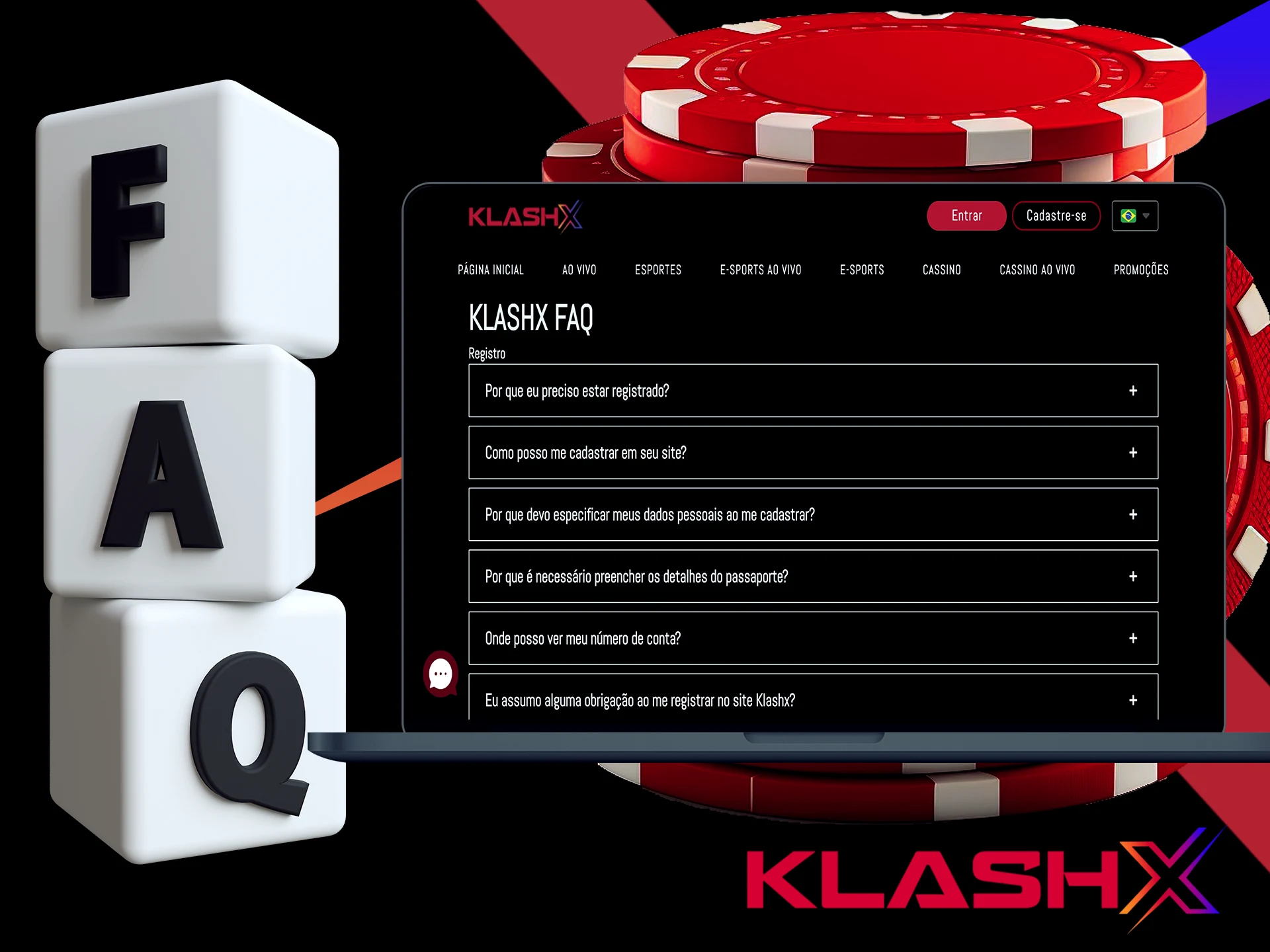O KlashX recolheu perguntas que já foram feitas anteriormente para uma consulta rápida.